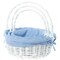 Vintiquewise White Round Willow Gift Basket, with Blue Gingham Liner and Handle- Set of 3 QI003820BL.3 - alternate 1